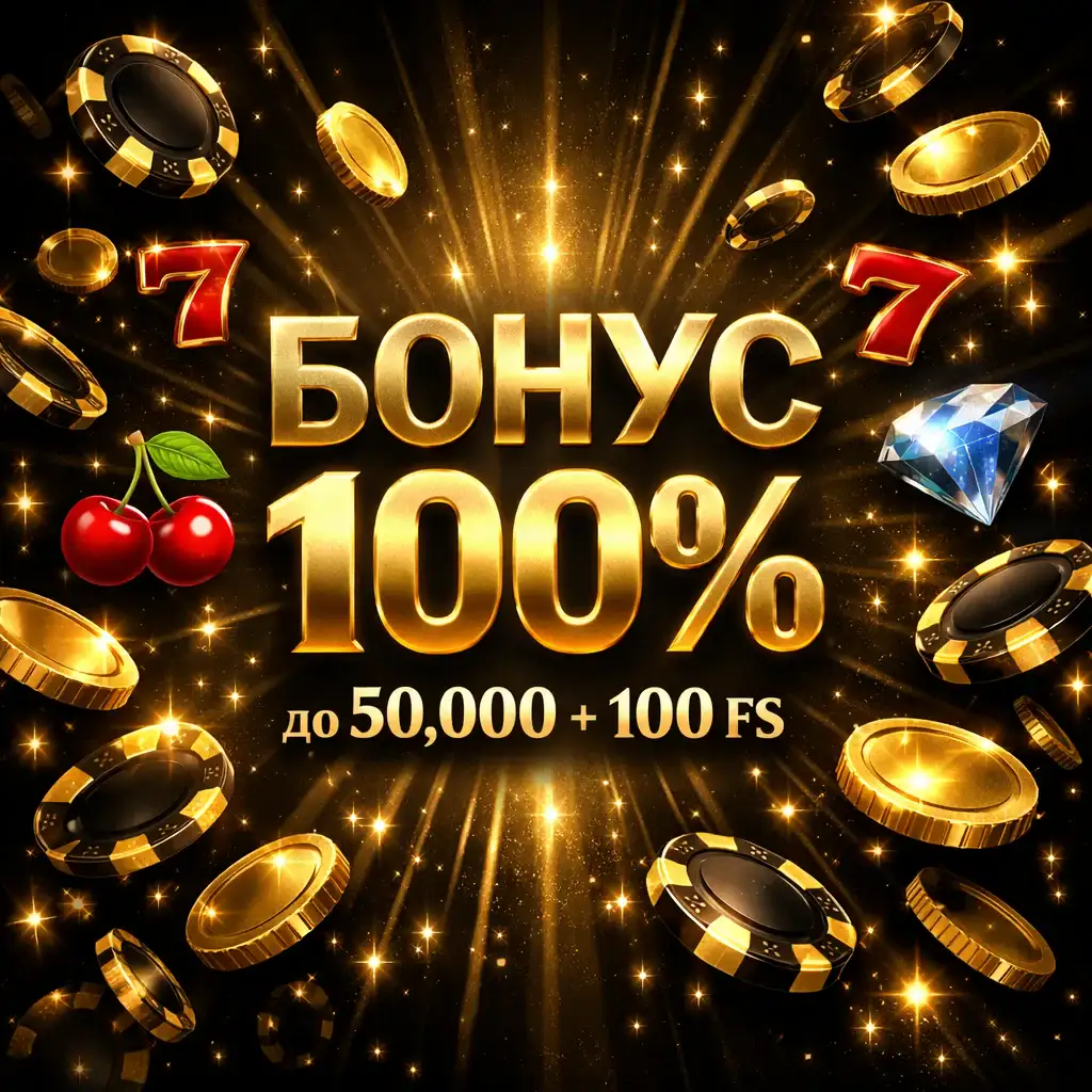 Бонус 100% до 50000 гривень в казино Парік24